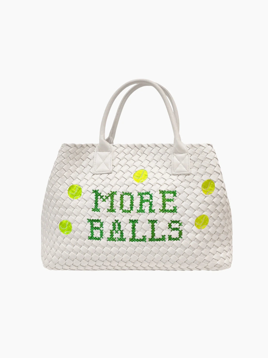 More Balls Embroidered Woven Bag