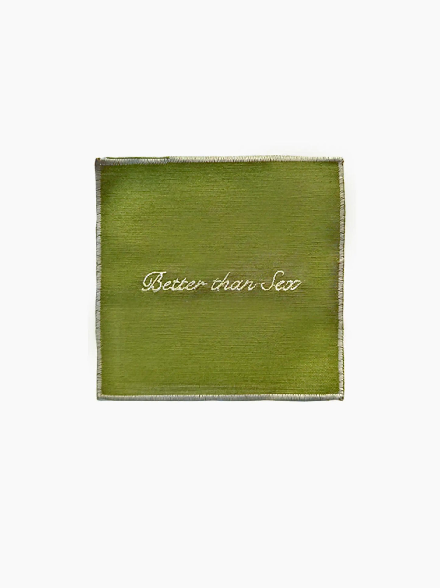 Green Embroidered Cocktail Napkins