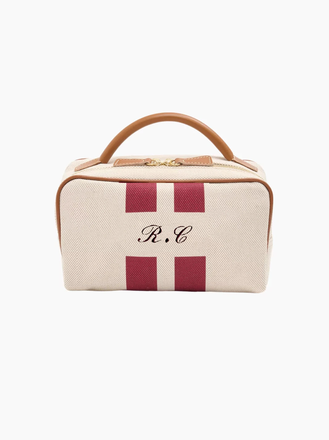 Red Striped Wash Bag