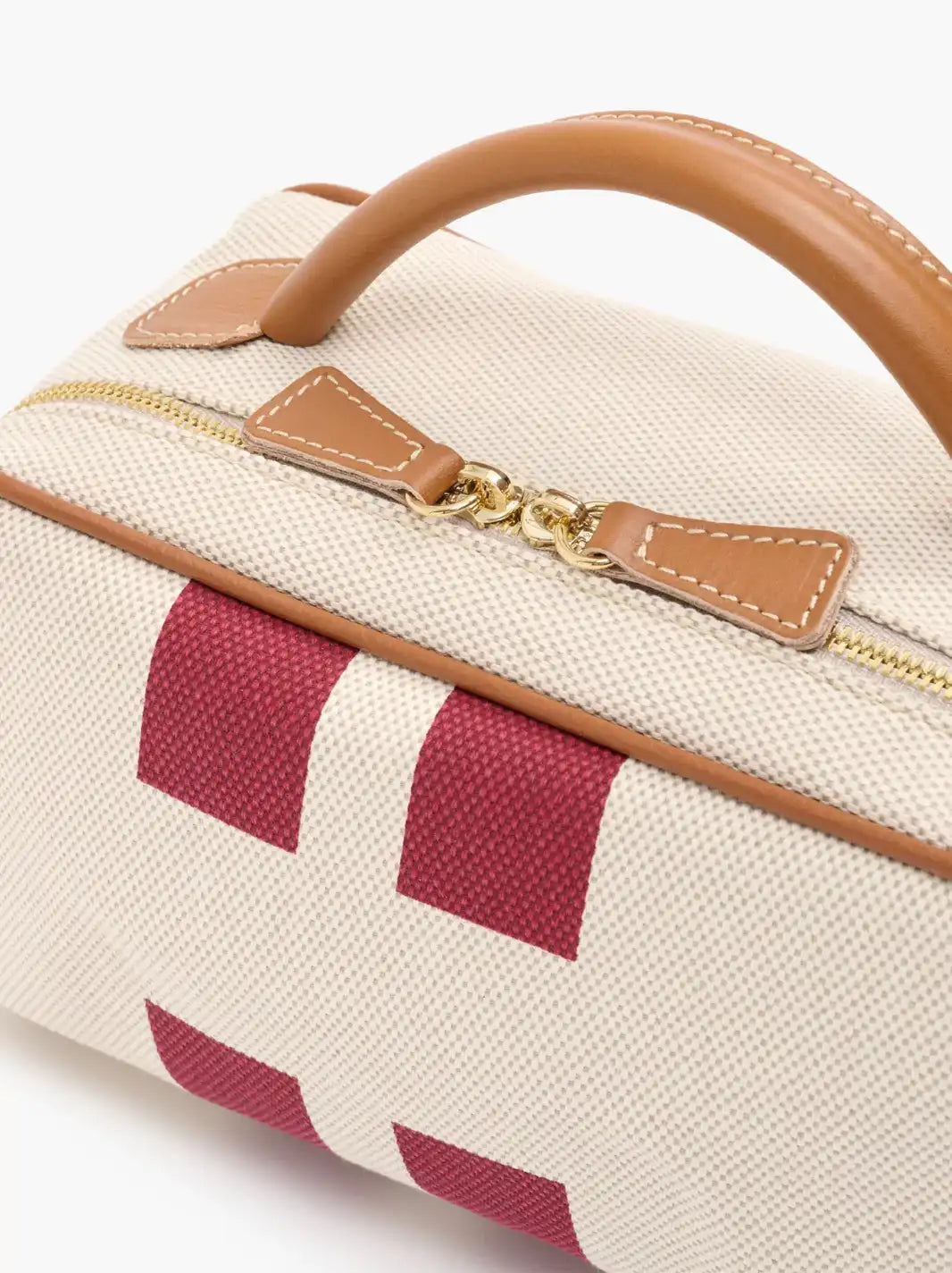 Red Striped Wash Bag