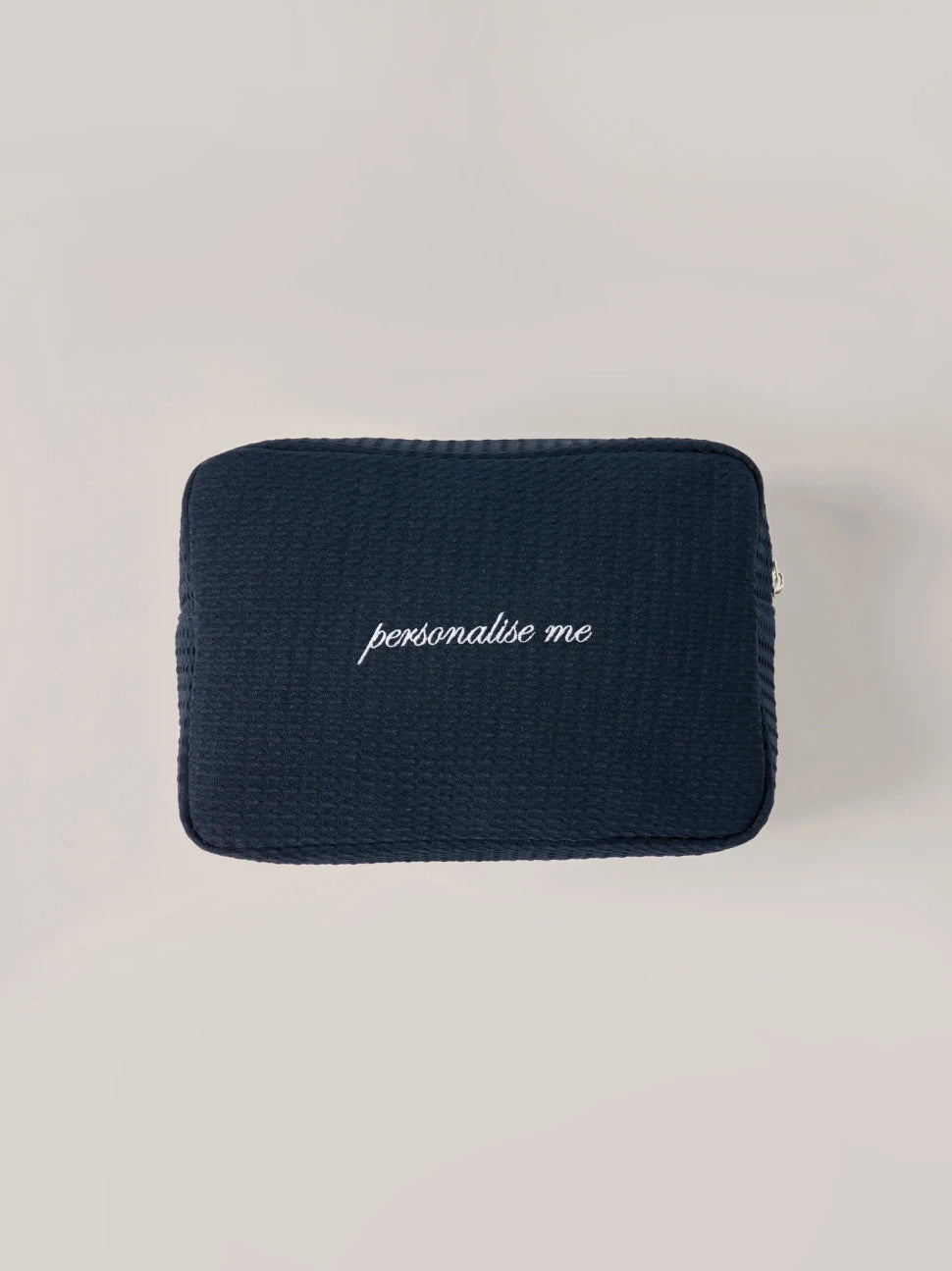 Personalised Navy Waffle Pouch