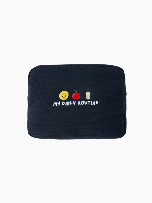 Personalised Navy Waffle Pouch