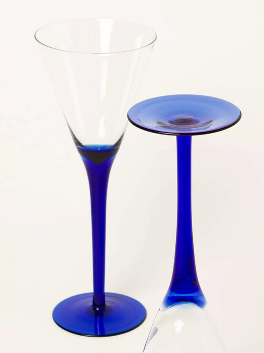 Blue-stem Martini Glass Set of 2