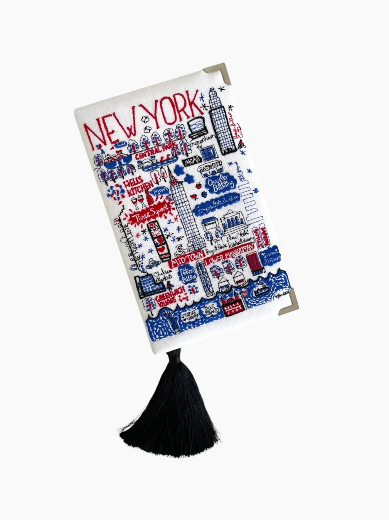 New York Embroidered Clutch