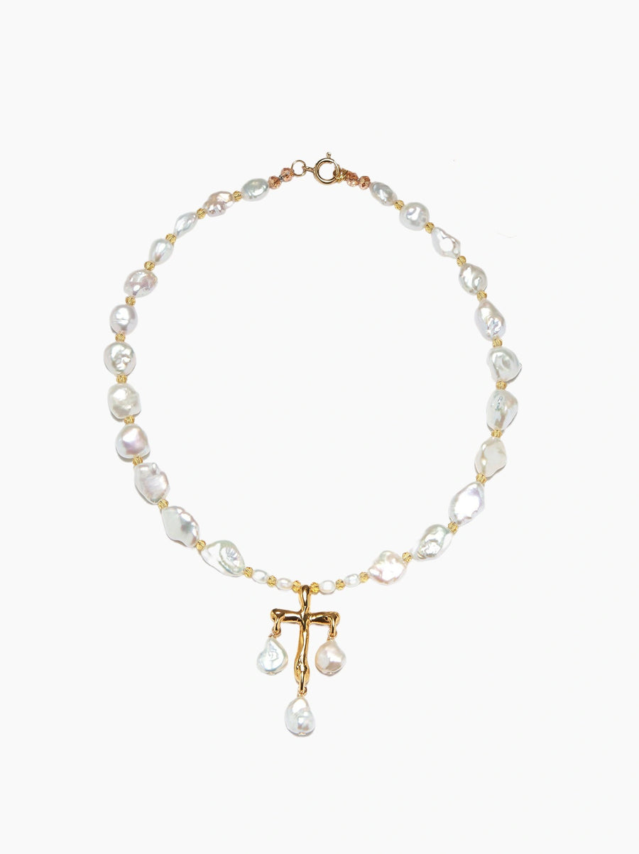Pearl Cross Necklace