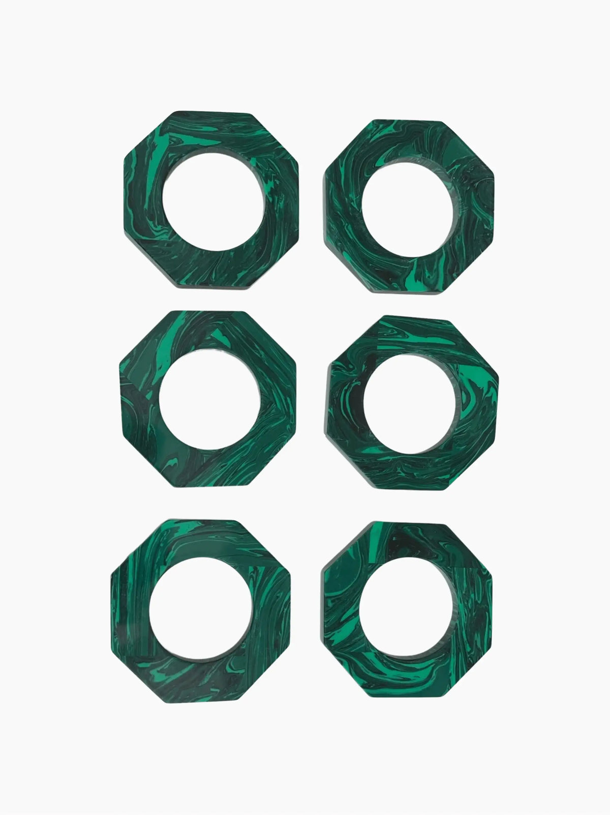 Malachite Napkin Ring Set