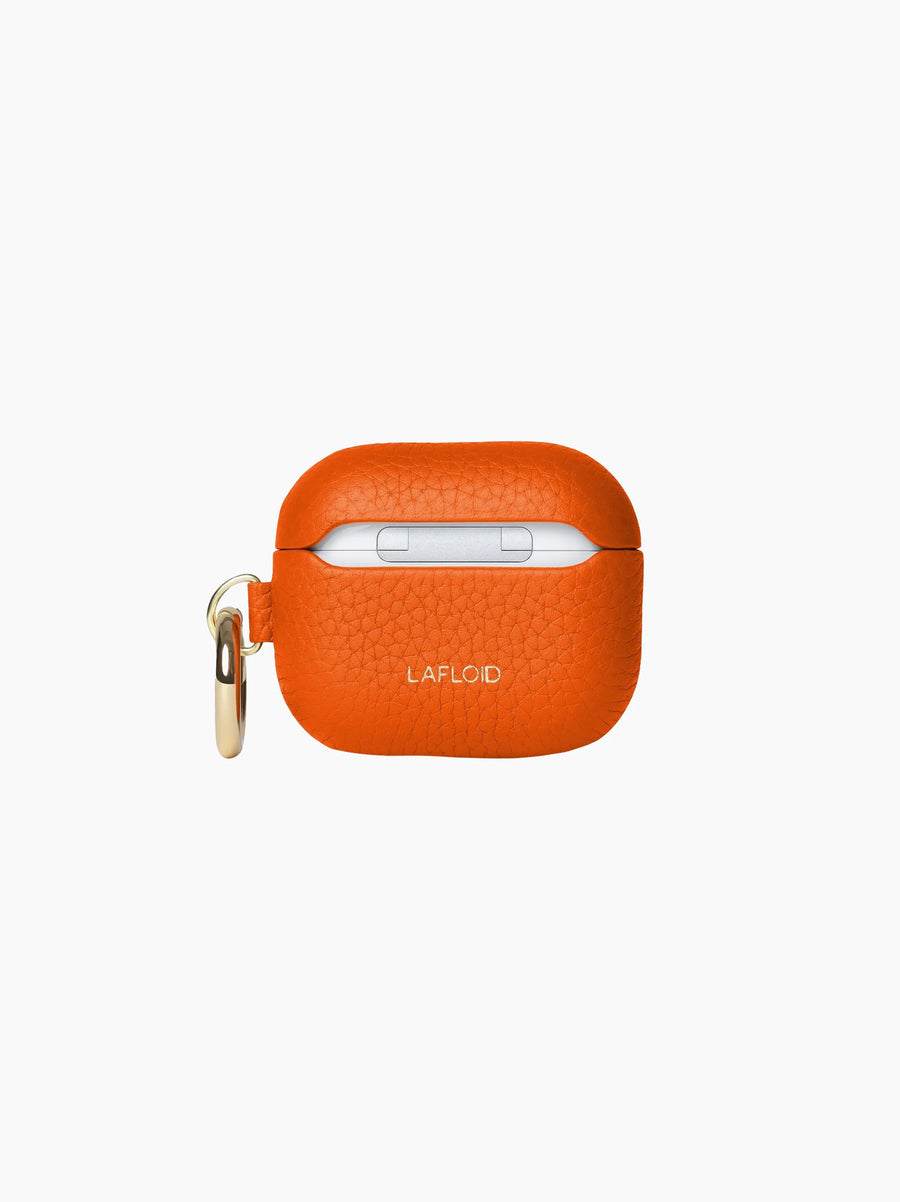Orange Leather AirPods Case