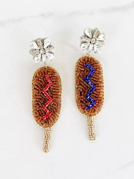 American Corn Dog Earrings