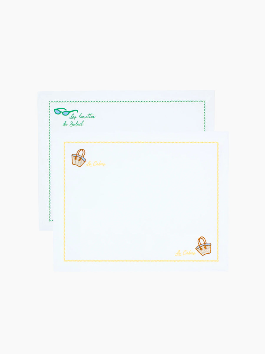 Linen Motif Placemats Set of 2