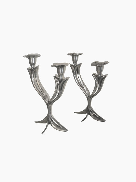 Vintage Floral Candle Holders