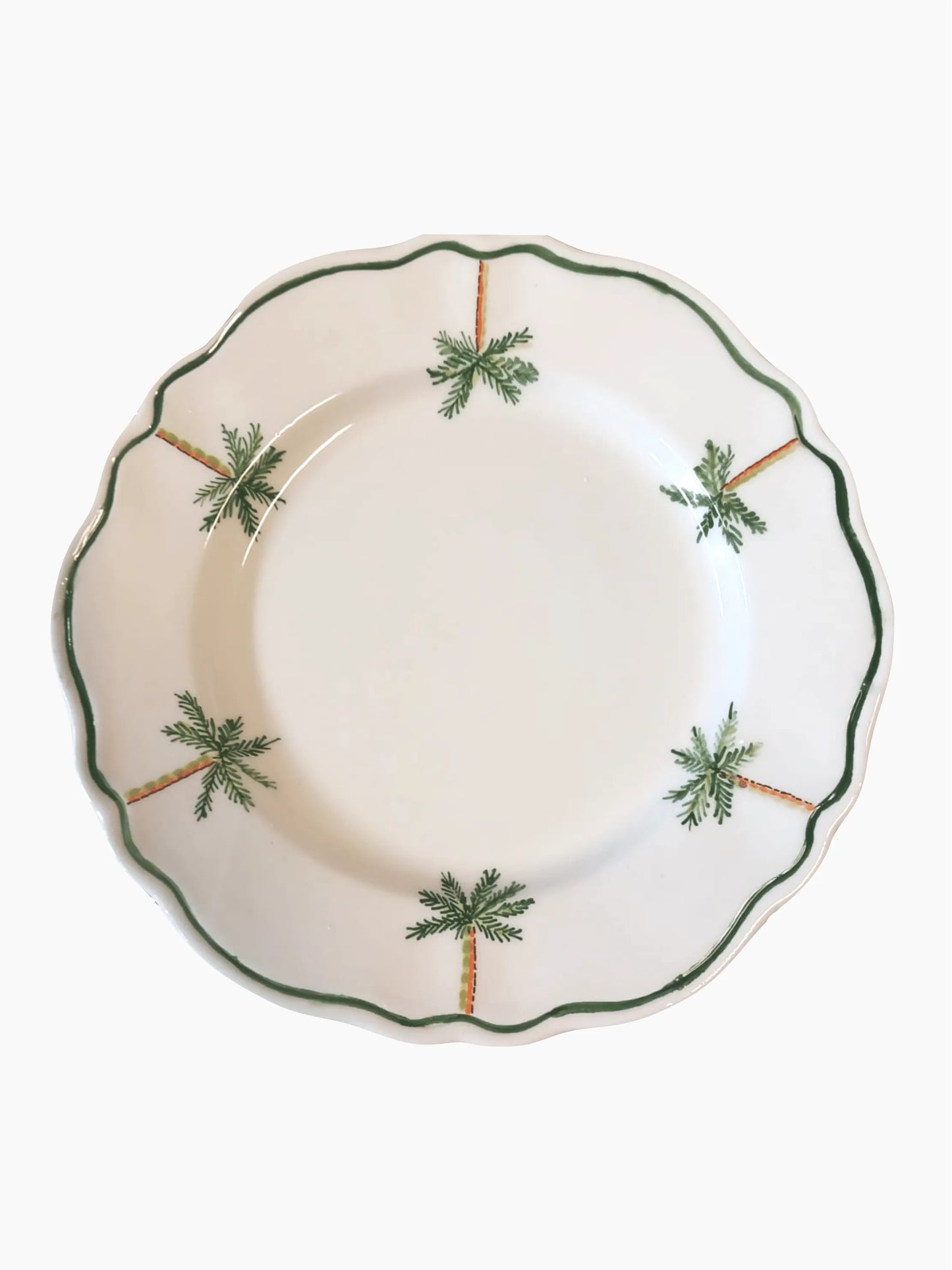 Palm Tree Border Scalloped Plate Set