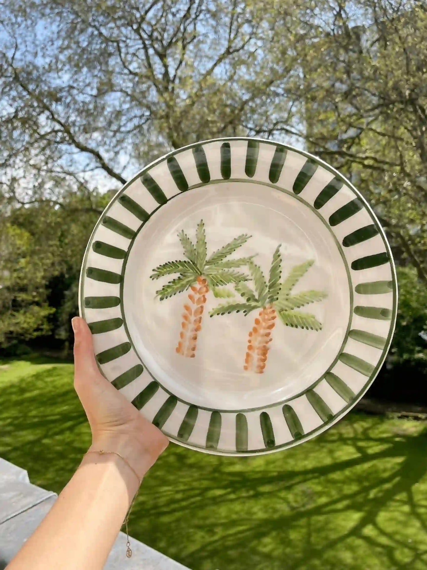 Striped Palm Tree Plate Set