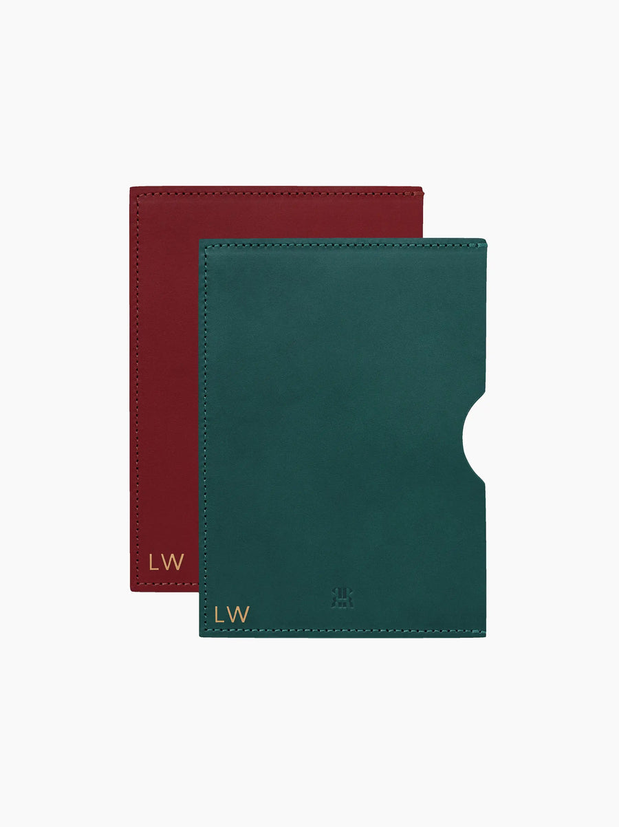 Personalised Leather Passport Holder Set