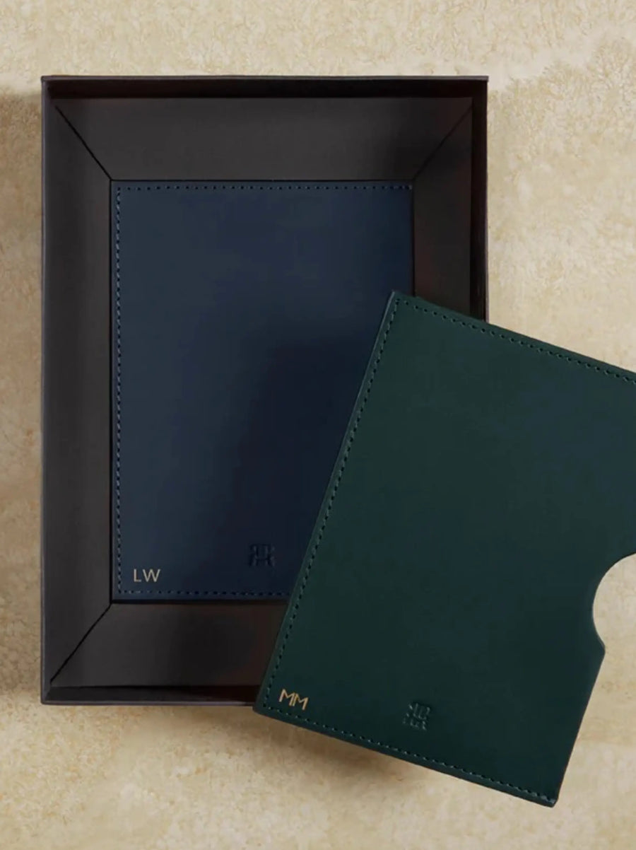 Personalised Leather Passport Holder Set