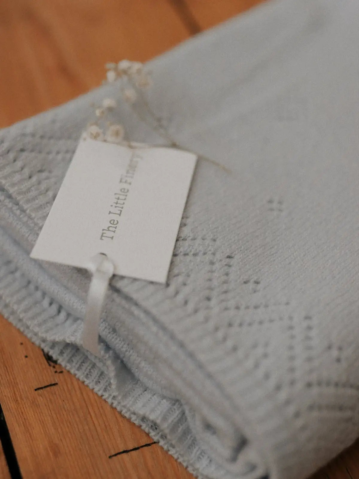 Personalised Cashmere Pointelle Baby Blanket