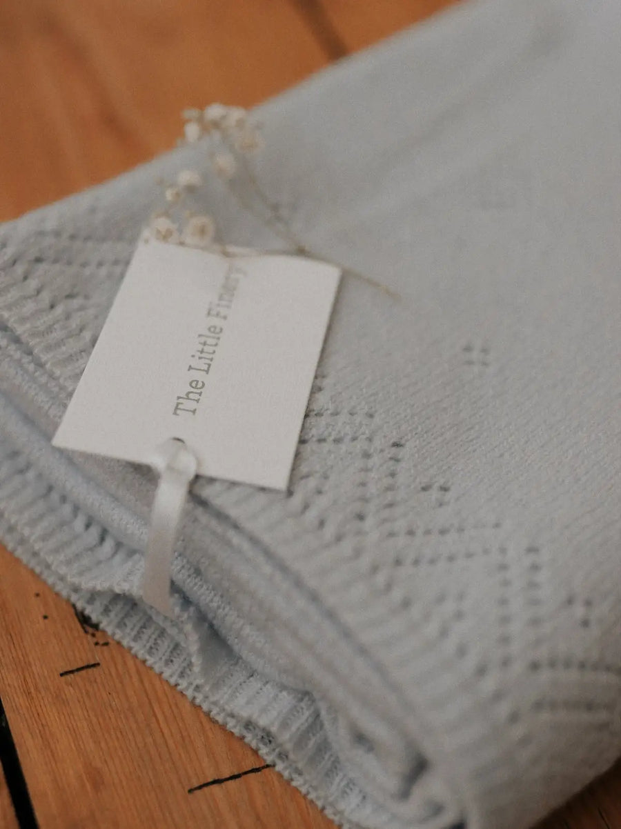 Personalised Cashmere Pointelle Baby Blanket