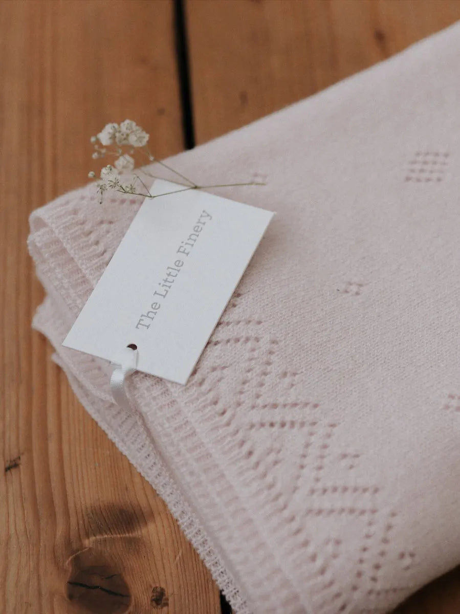 Personalised Cashmere Pointelle Baby Blanket