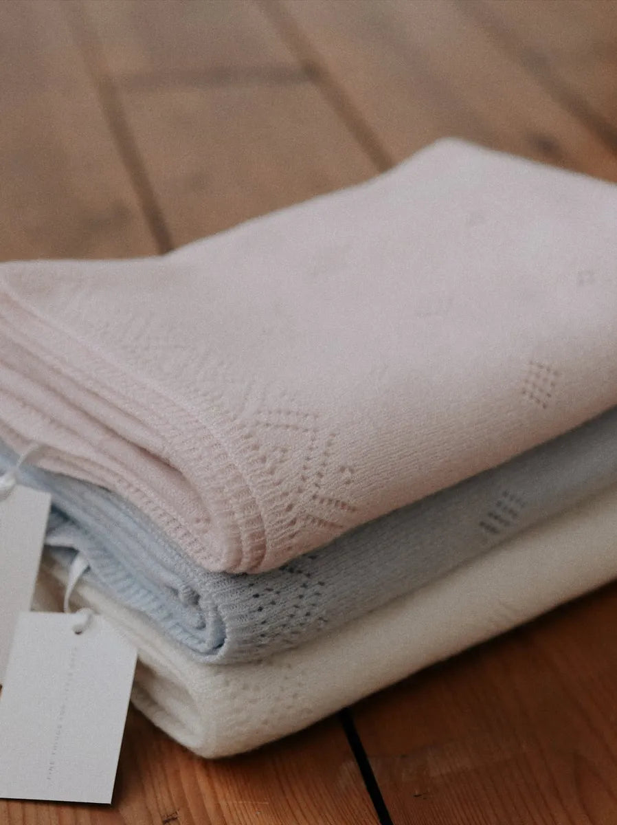 Personalised Cashmere Pointelle Baby Blanket