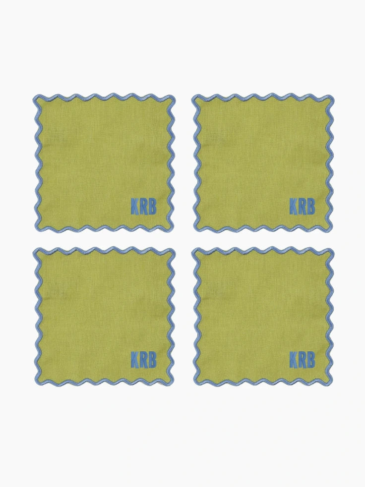 Personalised Square Cocktail Napkins Set