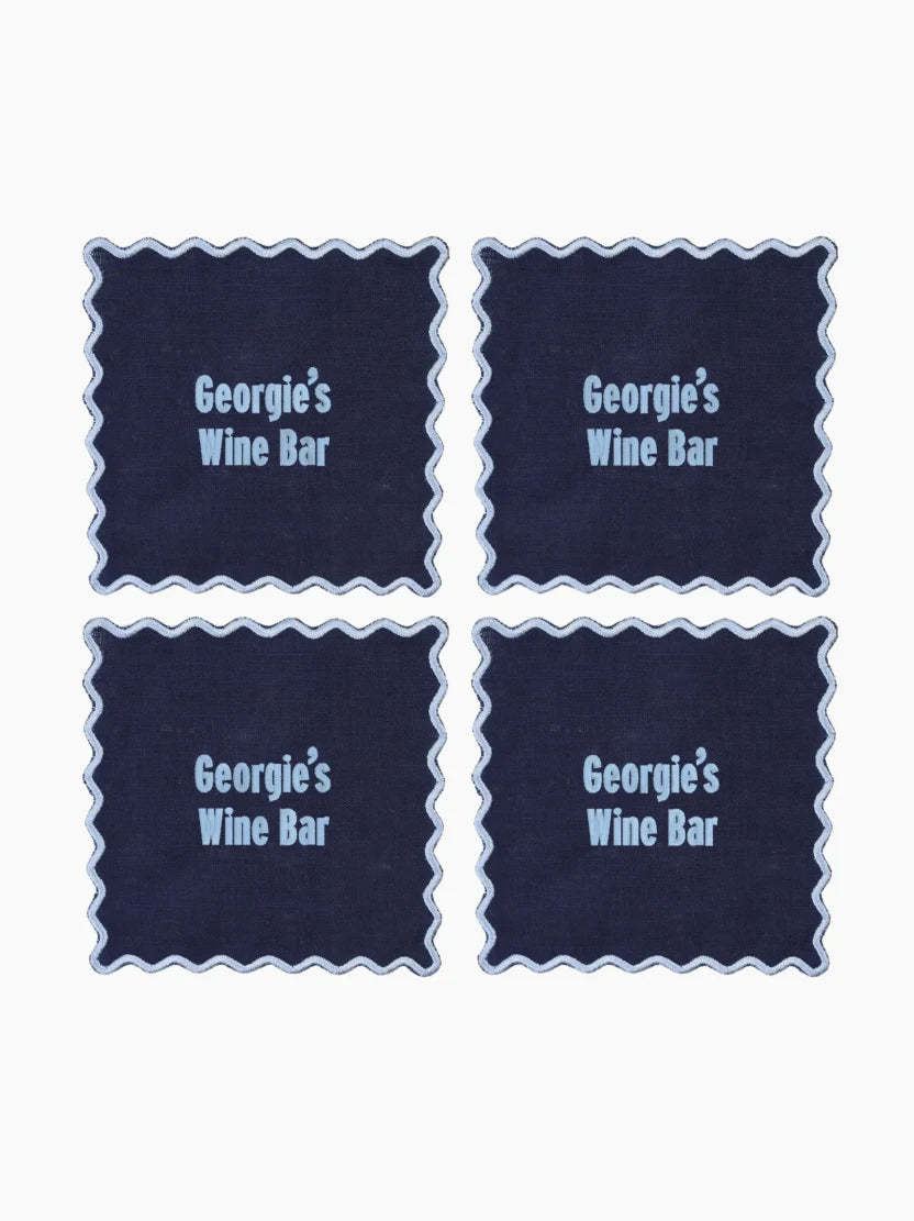 Personalised Square Cocktail Napkins Set