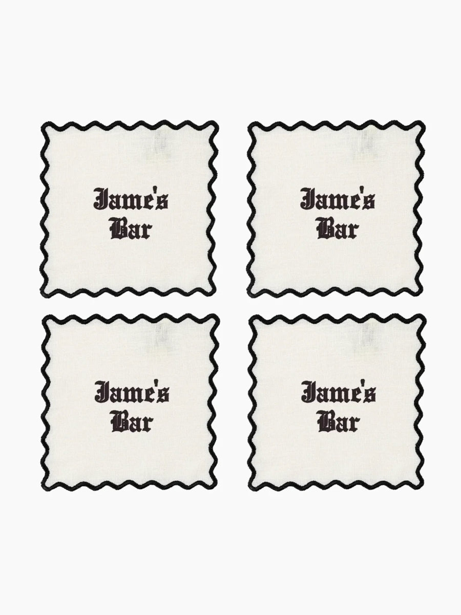 Personalised Square Cocktail Napkins Set