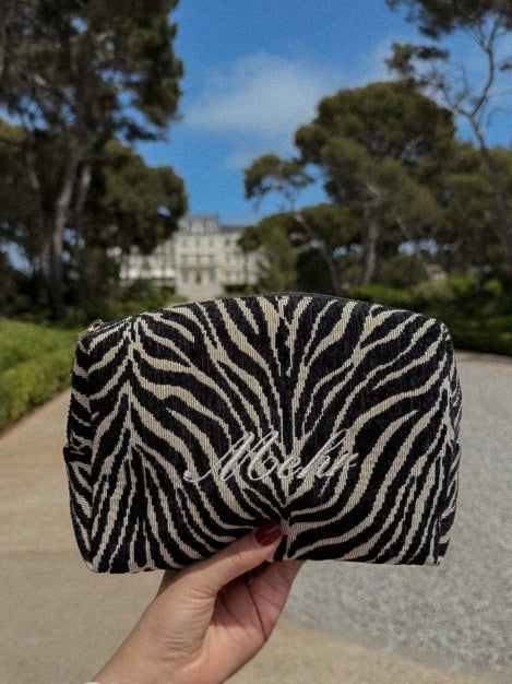 Personalised Zebra Large Pouch
