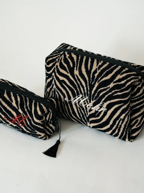 Personalised Zebra Large Pouch