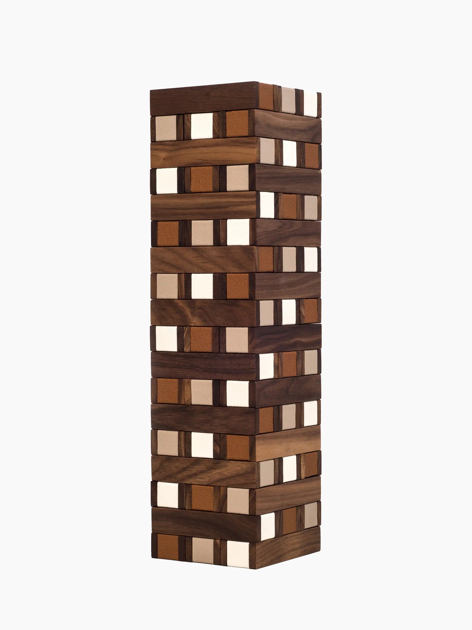 Jenga Game Walnut Leather Jenga Set The Go-To
