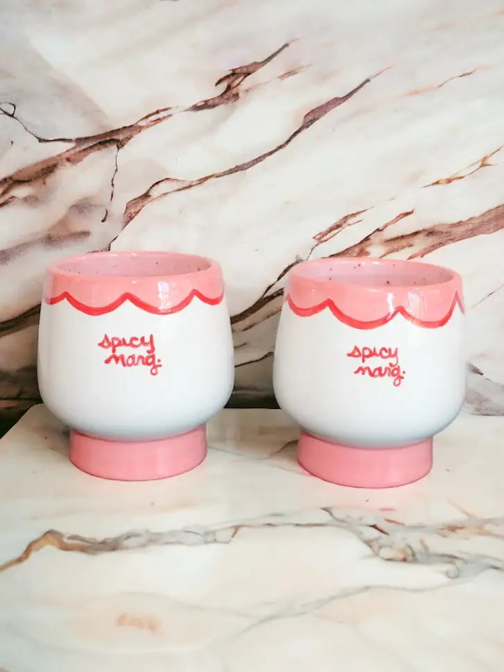 Pink Spicy Marg Cups Set of 2