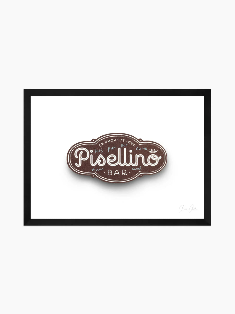 Card at Bar Pisellino Framed Art Print