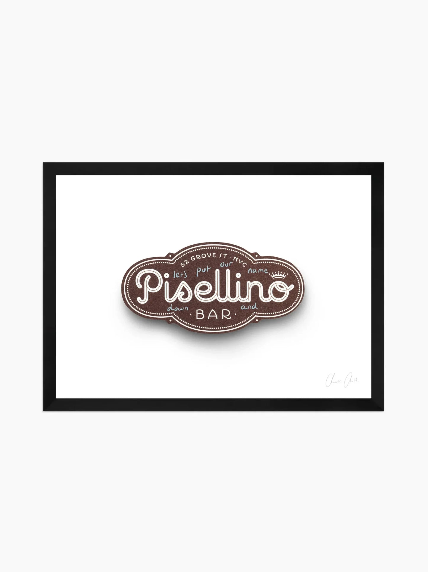 Card at Bar Pisellino Framed Art Print