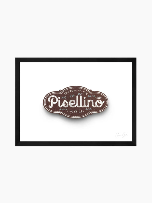 Card at Bar Pisellino Framed Art Print