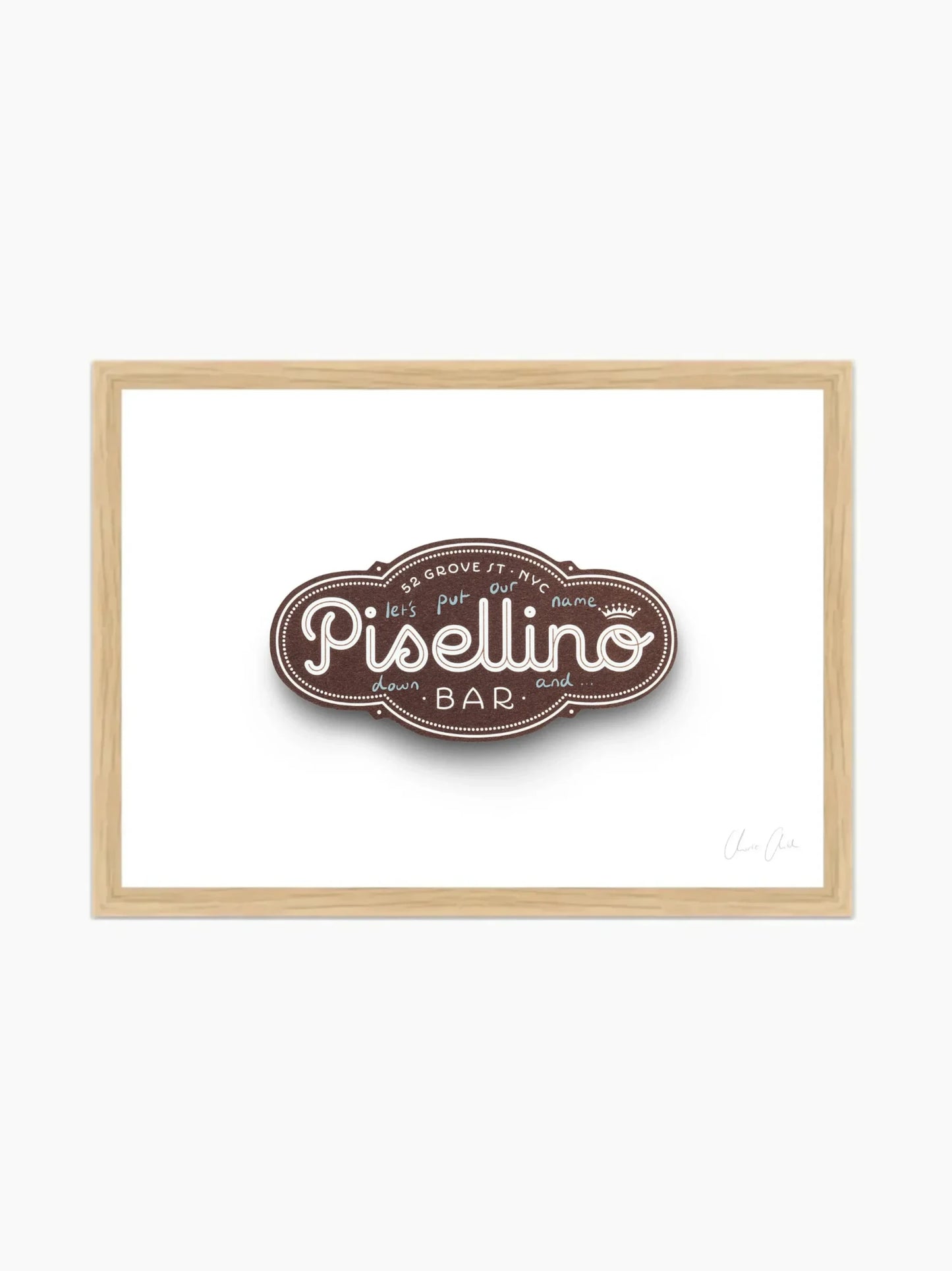 Card at Bar Pisellino Framed Art Print