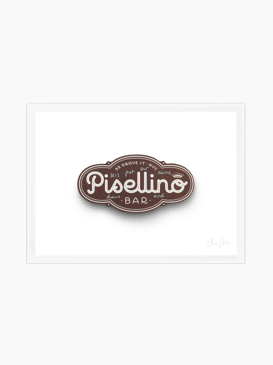 Card at Bar Pisellino Framed Art Print