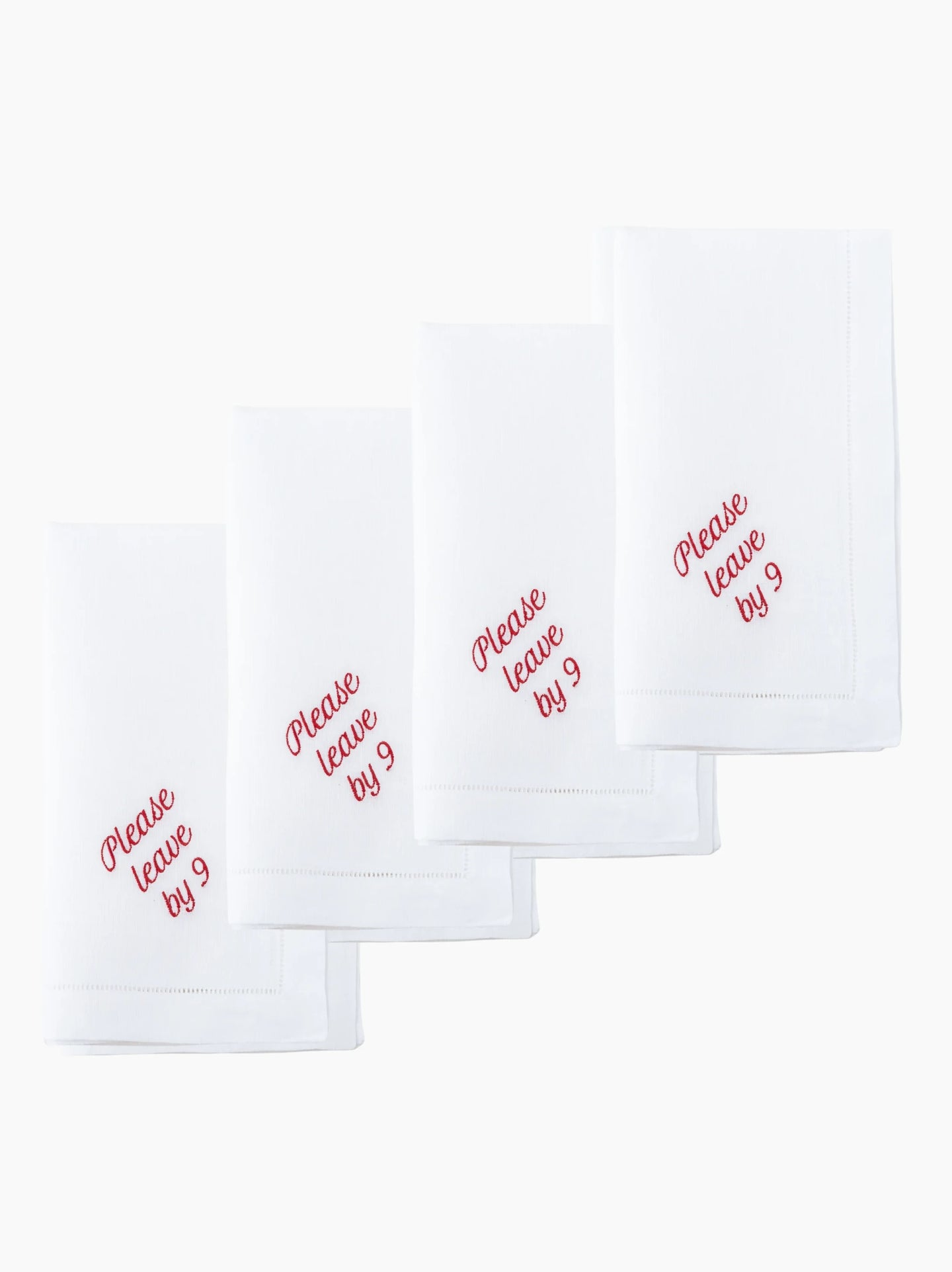 Please Leave By 9 Dinner Napkins Set of 12