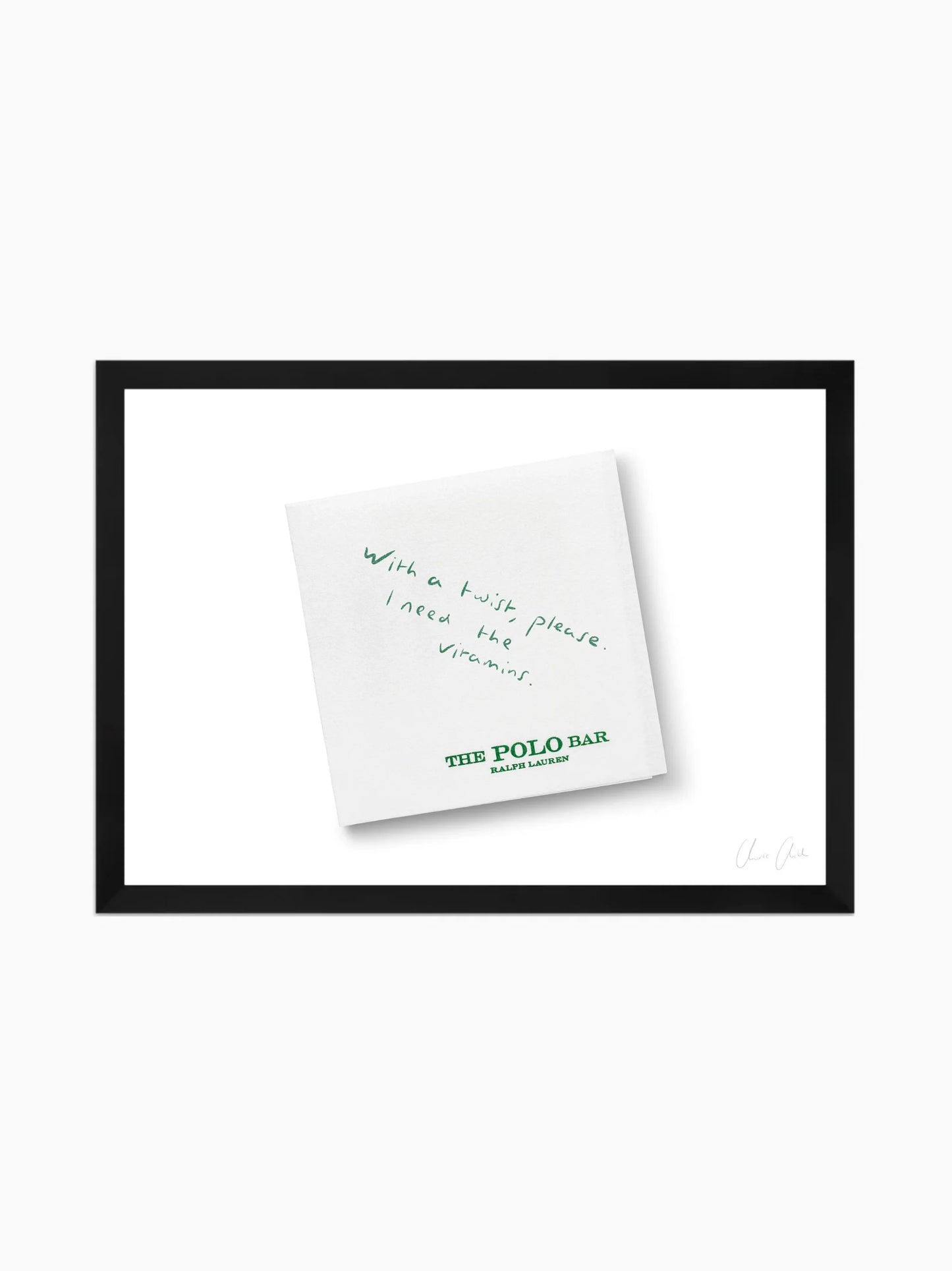Napkin At The Polo Bar Framed Art Print