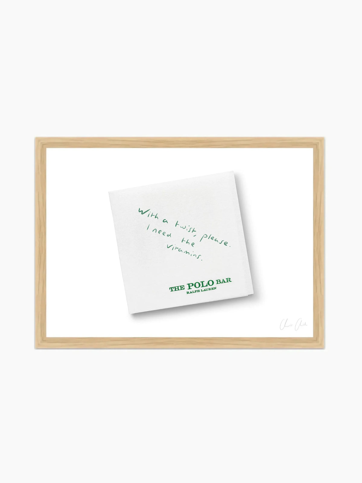 Napkin At The Polo Bar Framed Art Print