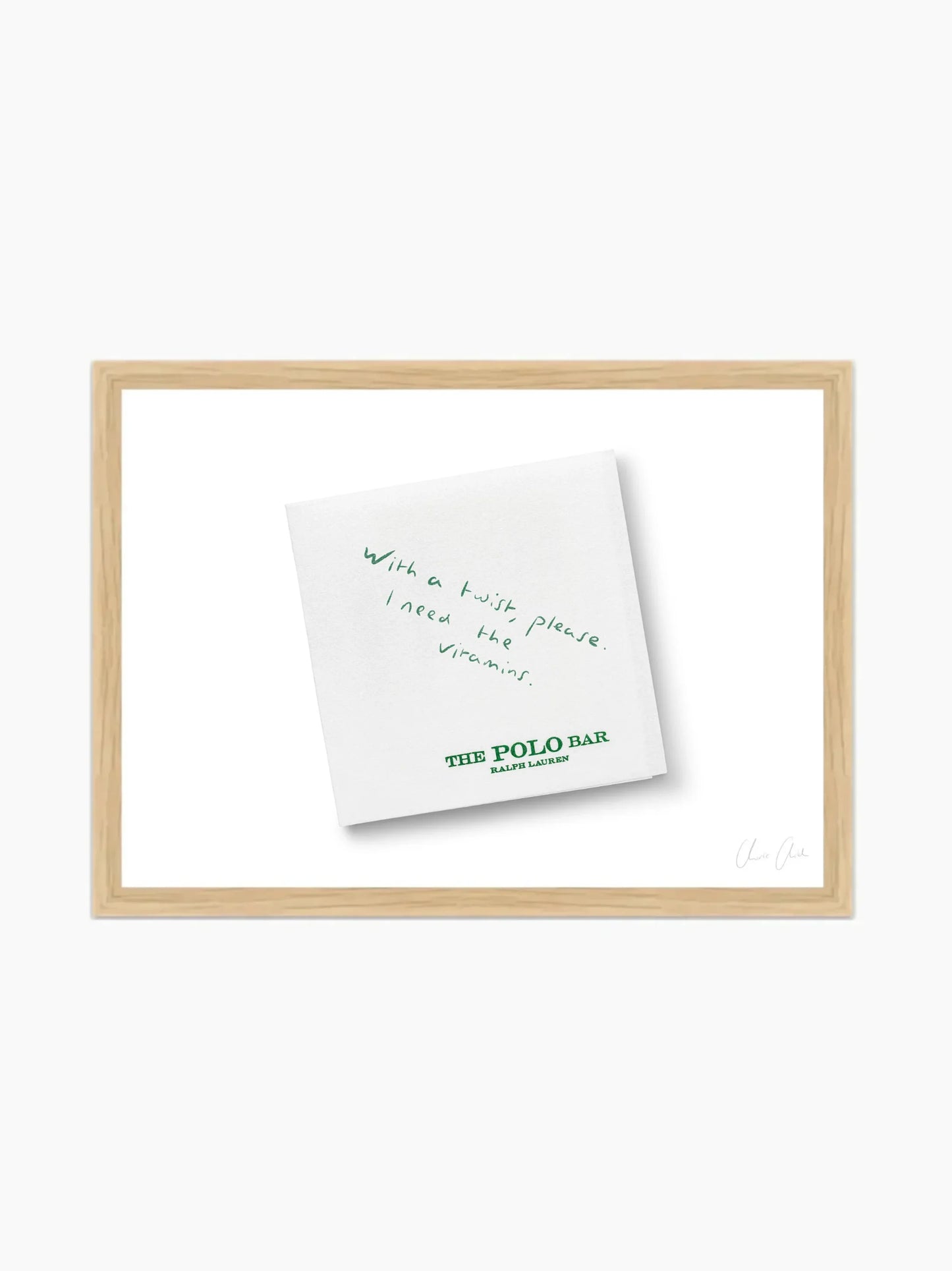 Napkin At The Polo Bar Framed Art Print