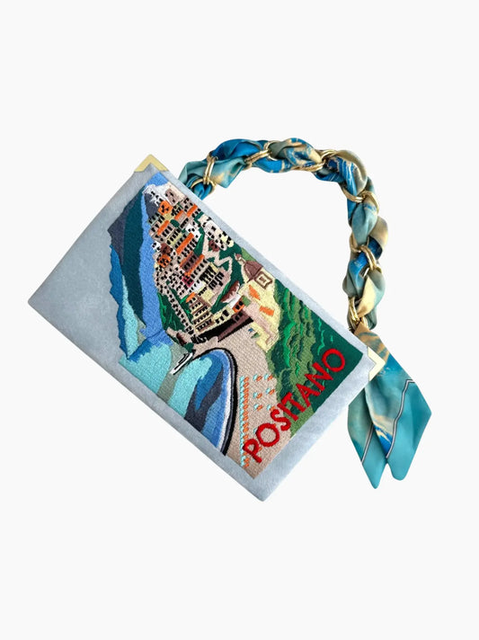 Positano Embroidered Clutch