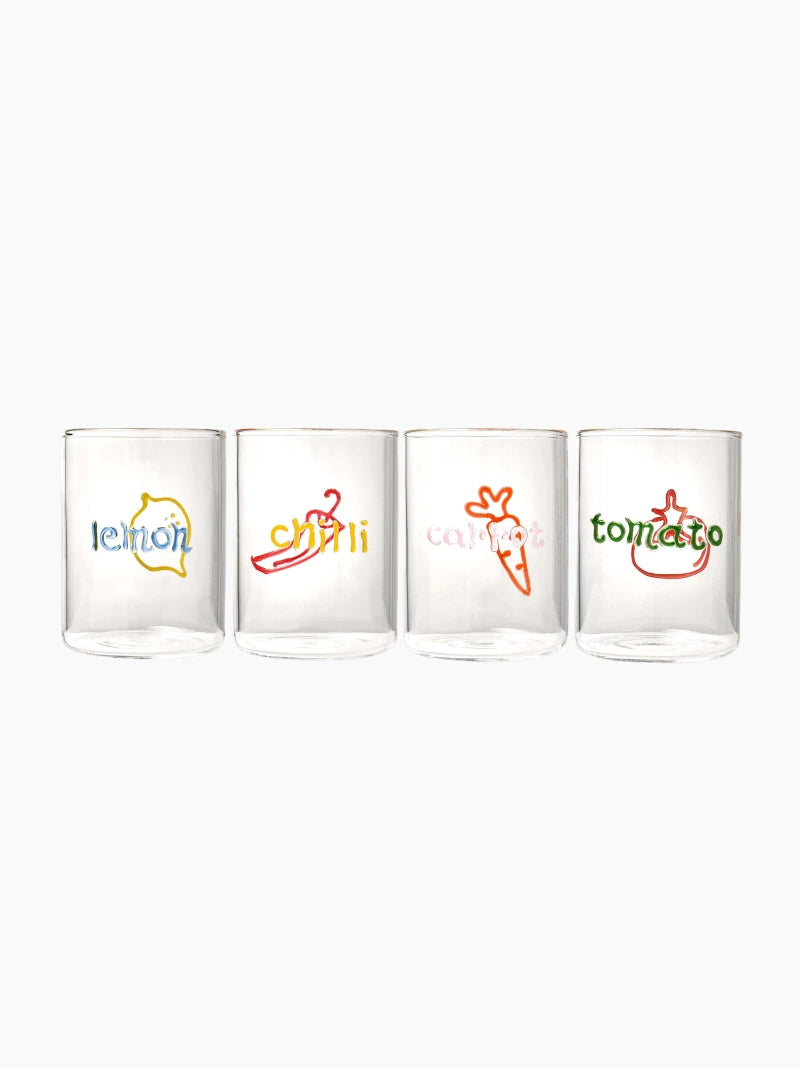 Farmers Market Glass Set of 4