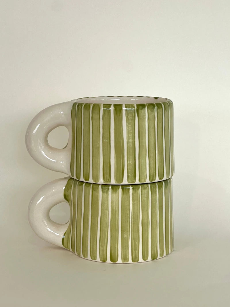 Olive Striped Mug