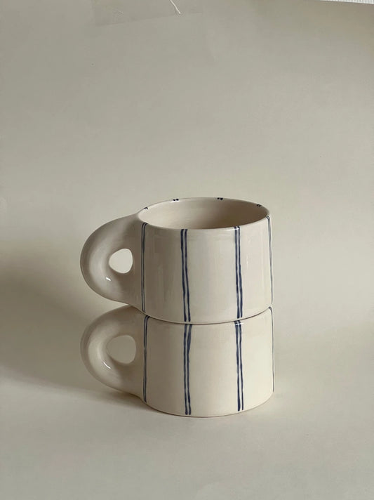 Navy Striped Mug