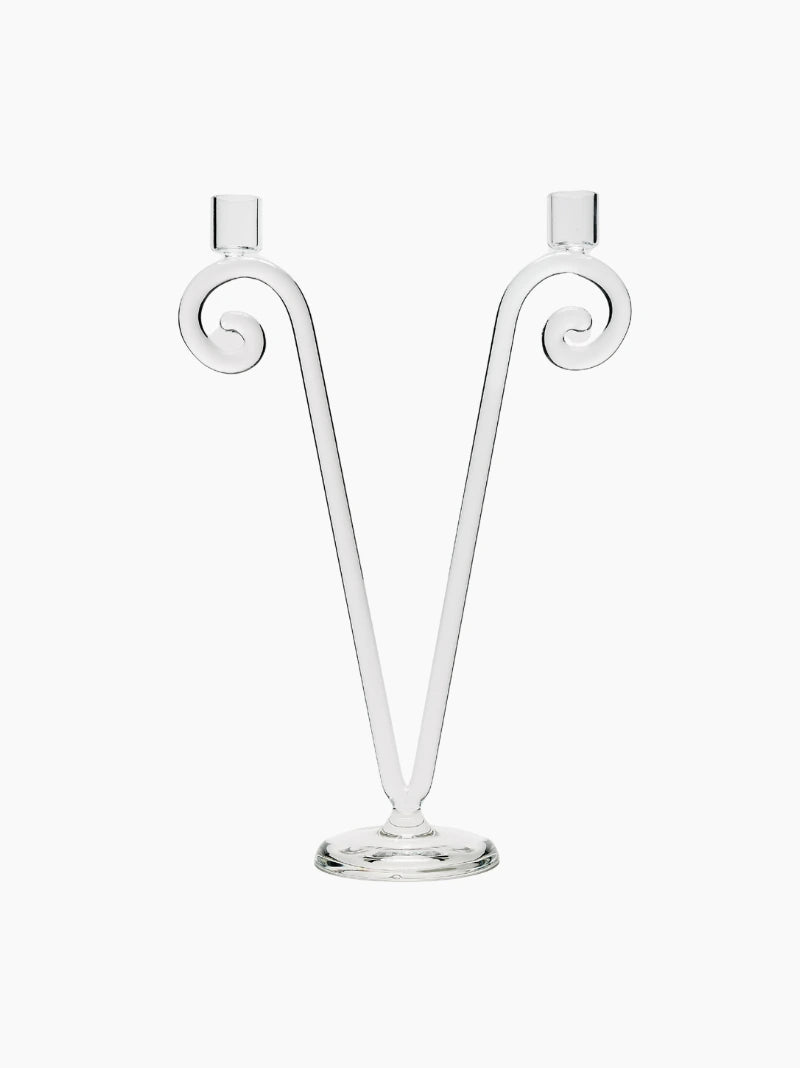 Double Stem Spiral Candleholder