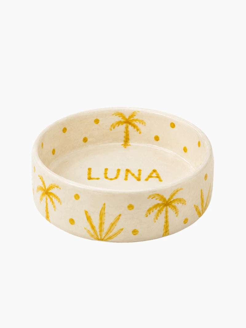 Personalised Palm Tree Pet Bowl