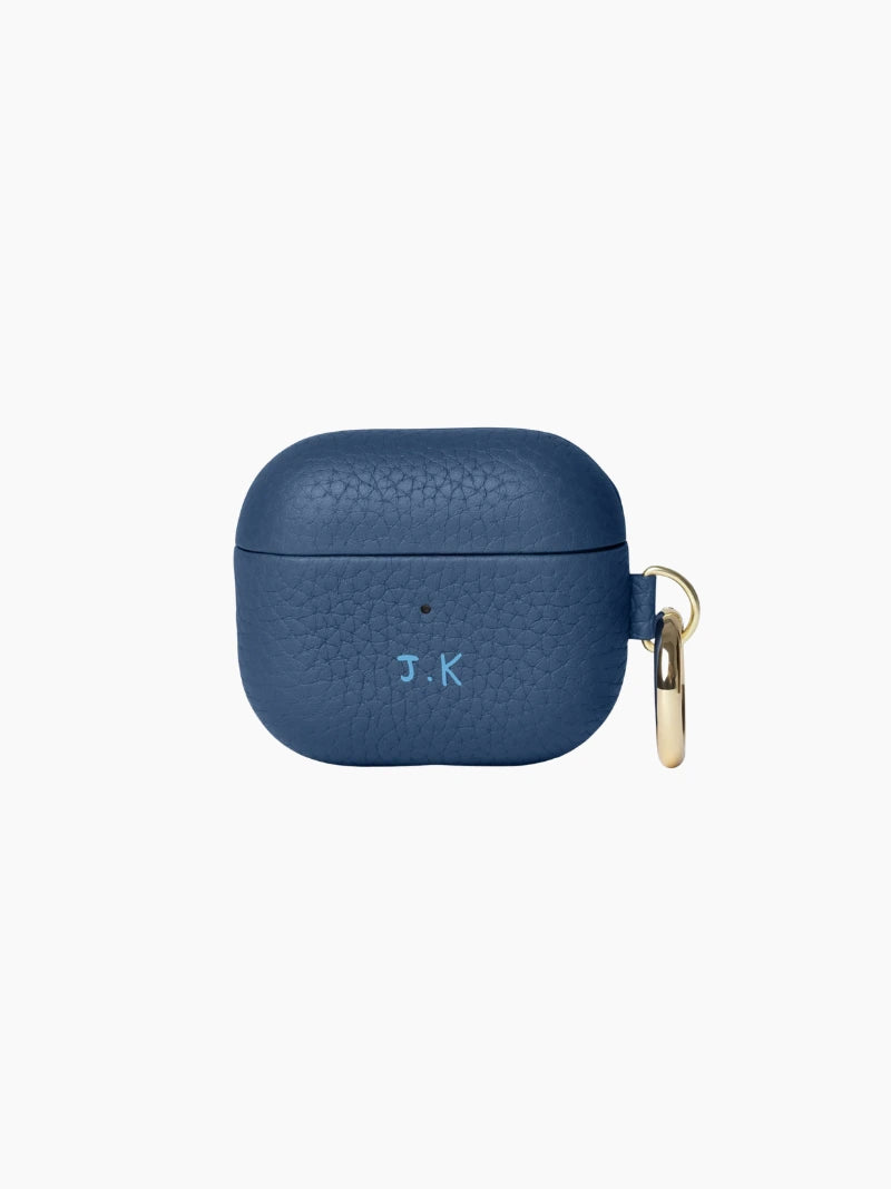 Navy Leather AirPods Case