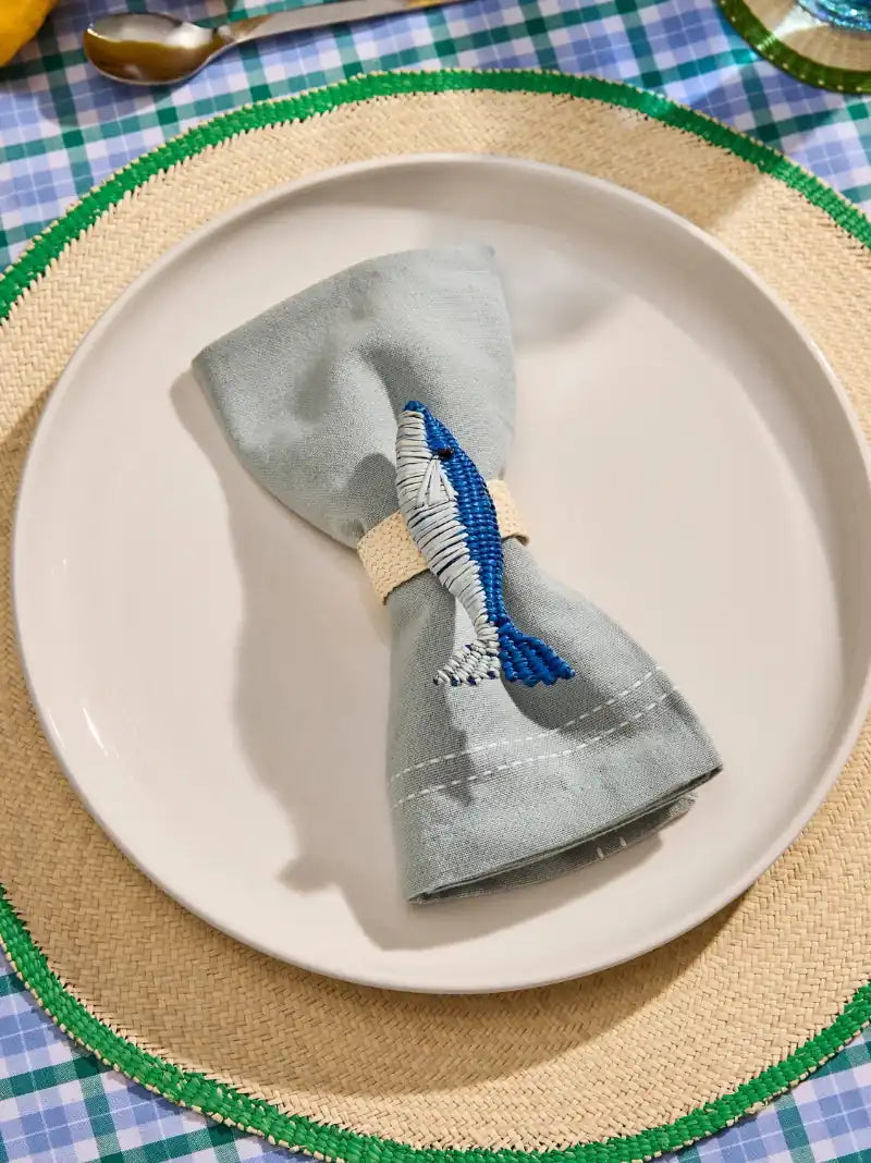 Blue Sardine Napkin Ring