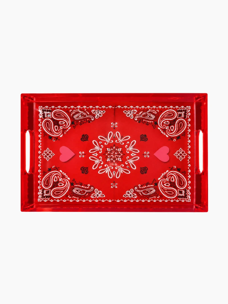 Red Paisley Tray