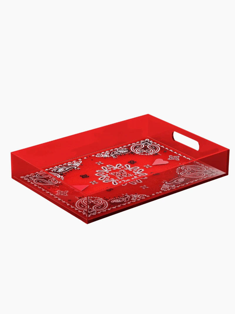 Red Paisley Tray