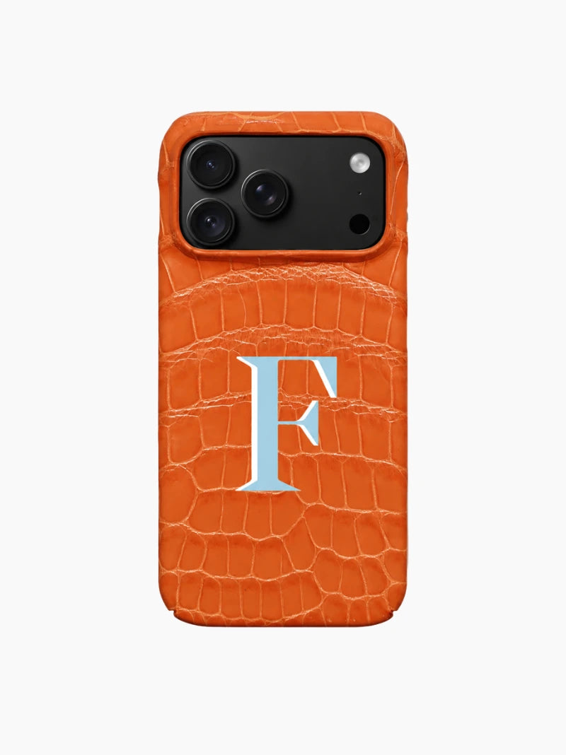 Tangerine Orange Crocodile iPhone Case