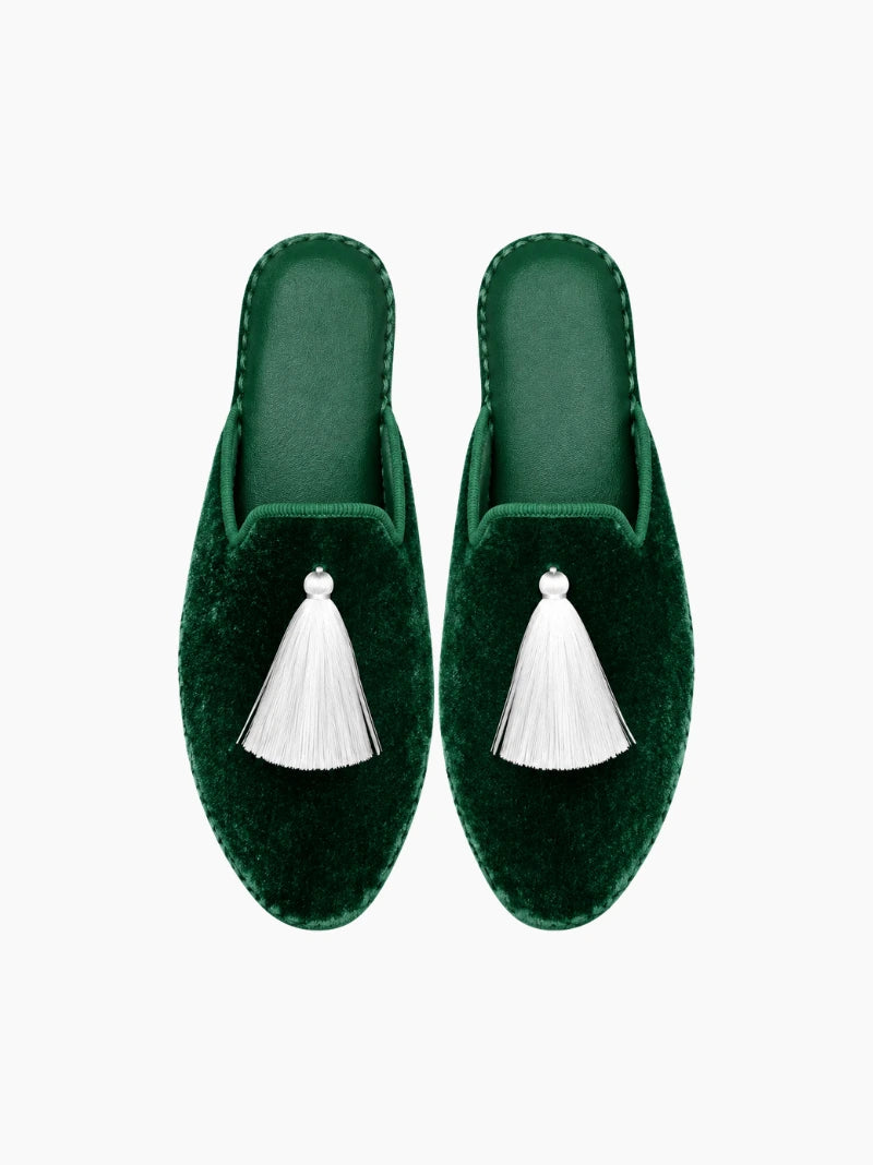 Velvet Tassel Slippers